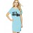 Women's Cotton Biowash Graphic Printed T-Shirt Dress with side pockets - Nusta Trekking