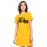 Women's Cotton Biowash Graphic Printed T-Shirt Dress with side pockets - Nusta Trekking