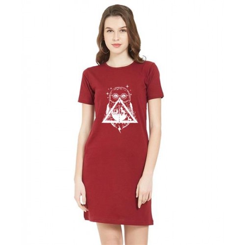 Owl Graphic Printed T-shirt Dress