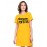 Women's Cotton Biowash Graphic Printed T-Shirt Dress with side pockets - Oye Khadus