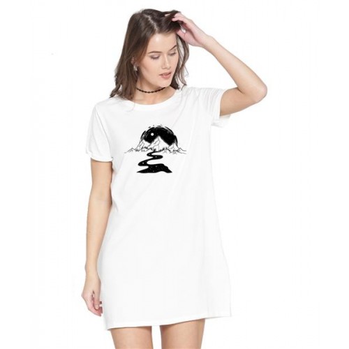 Galaxy Sea Graphic Printed T-shirt Dress