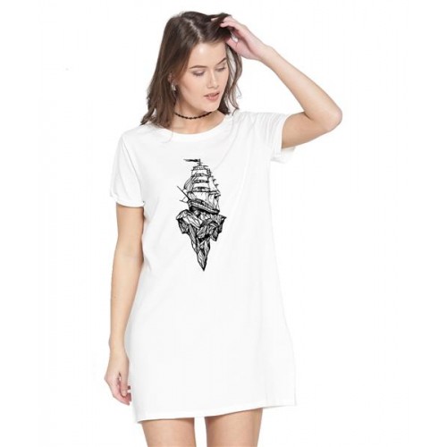 Ship Graphic Printed T-shirt Dress