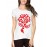 Women's Cotton Biowash Graphic Printed Half Sleeve T-Shirt - Rose Structure