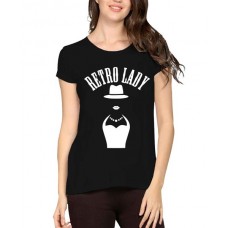 Women's Cotton Biowash Graphic Printed Half Sleeve T-Shirt - Royal Lady