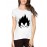 Women's Cotton Biowash Graphic Printed Half Sleeve T-Shirt - Saiyan Prince Silhouette