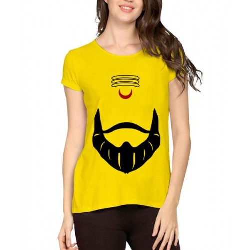 Women's Cotton Biowash Graphic Printed Half Sleeve T-Shirt - Sambhaji maharaj