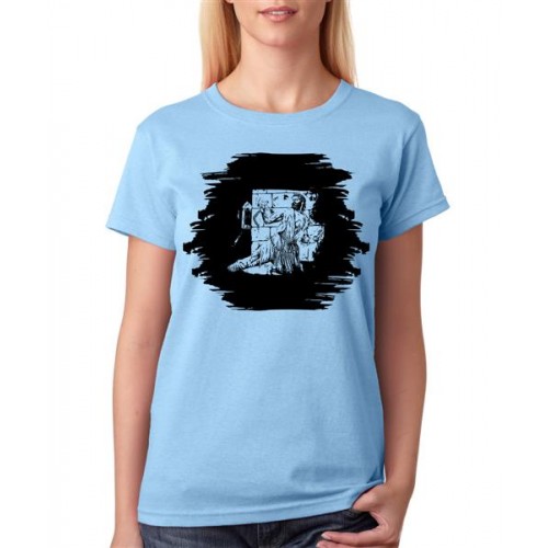 Women's Cotton Biowash Graphic Printed Half Sleeve T-Shirt - Sambhaji Mharaj