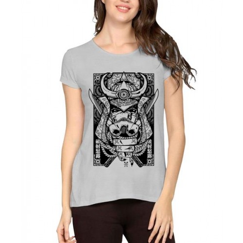 Women's Cotton Biowash Graphic Printed Half Sleeve T-Shirt - Samurai Star 