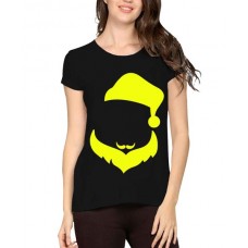 Women's Cotton Biowash Graphic Printed Half Sleeve T-Shirt - Santa Claus