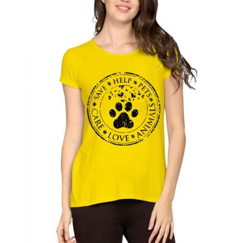 Dog Paw Heart Love Graphic Printed T-shirt