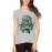 Women's Cotton Biowash Graphic Printed Half Sleeve T-Shirt - Skull Airbrush
