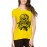 Women's Cotton Biowash Graphic Printed Half Sleeve T-Shirt - Skull Airbrush