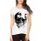 Women's Cotton Biowash Graphic Printed Half Sleeve T-Shirt - Skull Jeep
