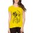 Women's Cotton Biowash Graphic Printed Half Sleeve T-Shirt - Skull Razor