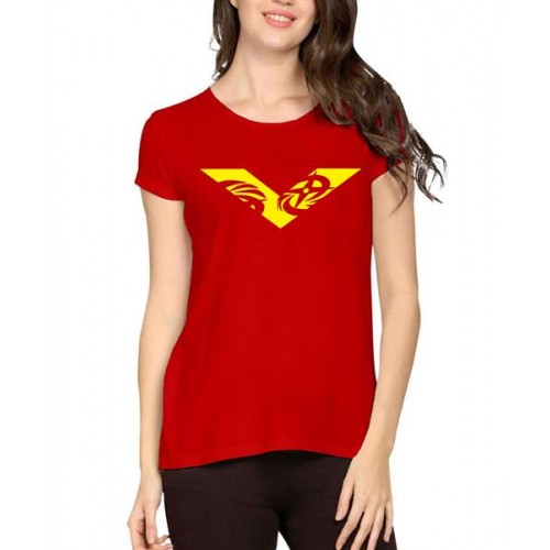 Women's Cotton Biowash Graphic Printed Half Sleeve T-Shirt - Star V Belt