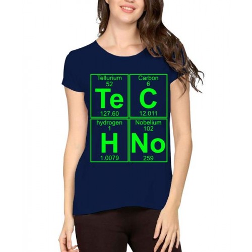 Women's Cotton Biowash Graphic Printed Half Sleeve T-Shirt - Techno Formula