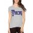 Women's Cotton Biowash Graphic Printed Half Sleeve T-Shirt - That Sword Calligraphy