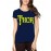 Women's Cotton Biowash Graphic Printed Half Sleeve T-Shirt - That Sword Calligraphy