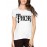 Women's Cotton Biowash Graphic Printed Half Sleeve T-Shirt - That Sword Calligraphy