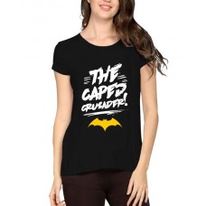 Women's Cotton Biowash Graphic Printed Half Sleeve T-Shirt - The Caped Crusader