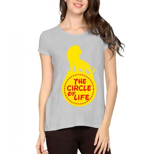 Women's Cotton Biowash Graphic Printed Half Sleeve T-Shirt - The Circle Of Life