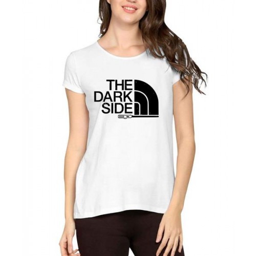 Women's Cotton Biowash Graphic Printed Half Sleeve T-Shirt - The Dark Side