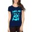 Women's Cotton Biowash Graphic Printed Half Sleeve T-Shirt - Thorium