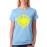 Women's Cotton Biowash Graphic Printed Half Sleeve T-Shirt - Thunder Super