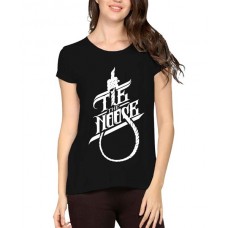 Women's Cotton Biowash Graphic Printed Half Sleeve T-Shirt - Tie The Noose