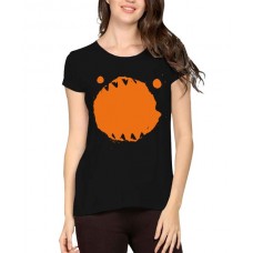 Women's Cotton Biowash Graphic Printed Half Sleeve T-Shirt - Whale Mouth Open