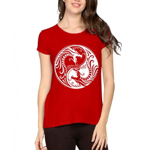 Yin Dragon Graphic Printed T-shirt