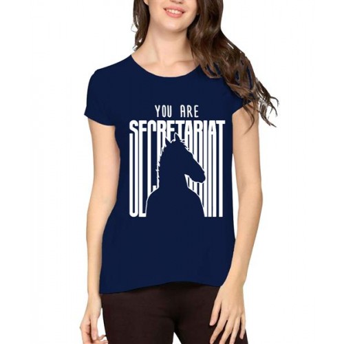 Women's Cotton Biowash Graphic Printed Half Sleeve T-Shirt - YOU ARE HORSE